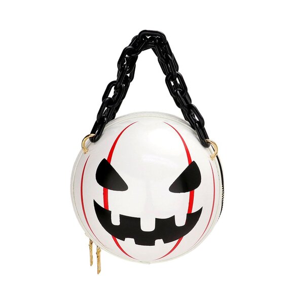 White Pumpkin Tote Halloween Crossbody Handbag - Picture 1 of 6